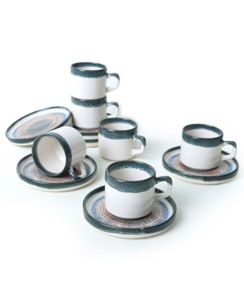 Service à thé blanc/bleu - 12 pièces