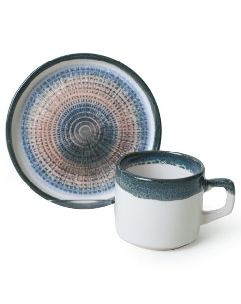 Service à thé blanc/bleu - 12 pièces