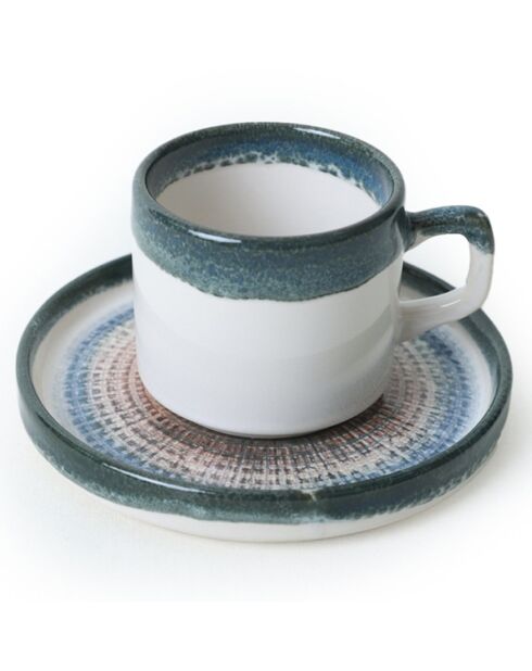 Service à thé blanc/bleu - 12 pièces