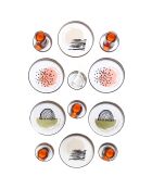 Service de table en Porcelaine multicolore  - 24 pièces
