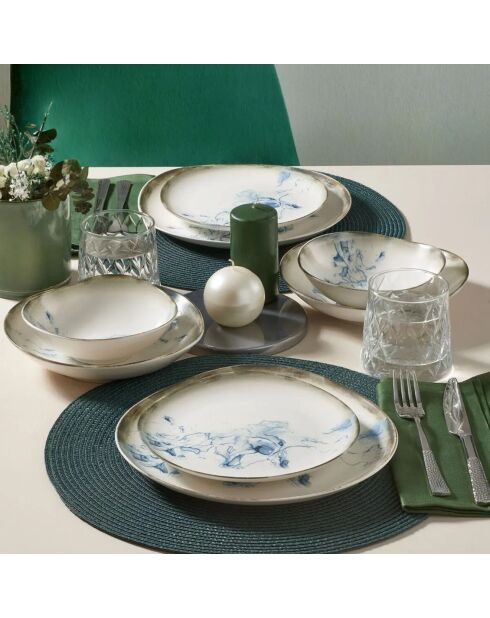 Service de table en Porcelaine multicolore  - 24 pièces