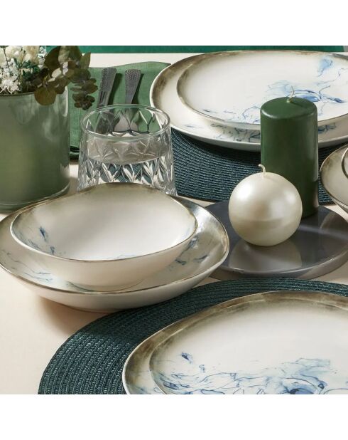 Service de table en Porcelaine multicolore  - 24 pièces