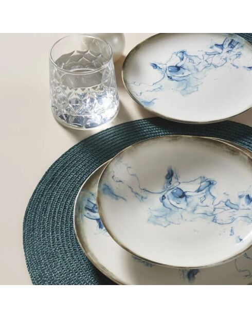 Service de table en Porcelaine multicolore  - 24 pièces