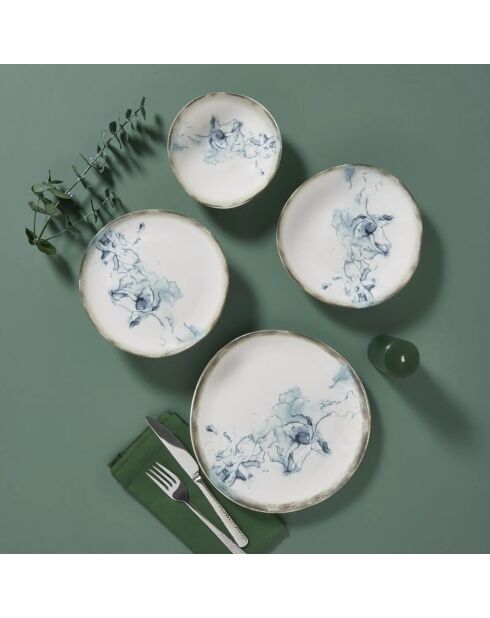 Service de table en Porcelaine multicolore  - 24 pièces