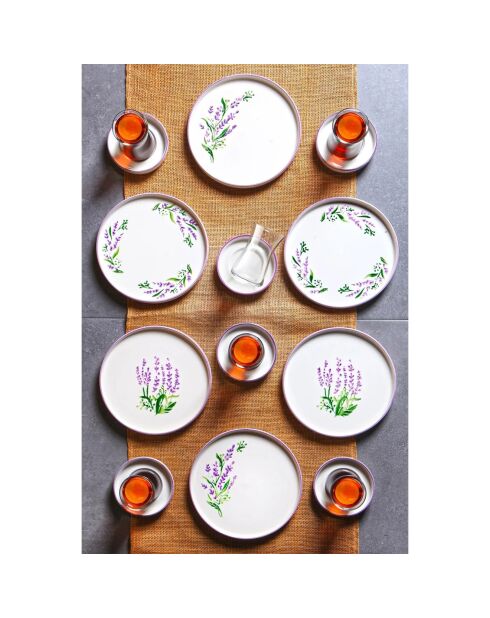 Service de table en Porcelaine multicolore  - 24 pièces