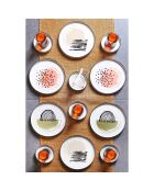 Service de table en Porcelaine multicolore  - 24 pièces