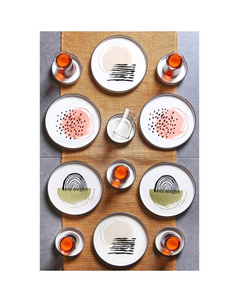 Service de table en Porcelaine multicolore  - 24 pièces