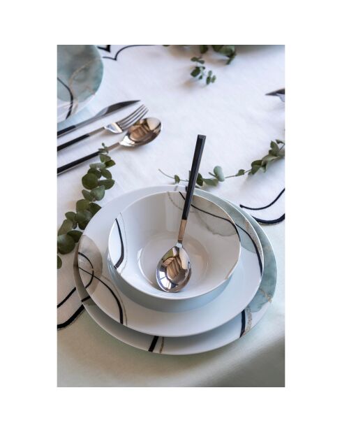 Set de vajilla de porcelana multicolor - 24 piezas