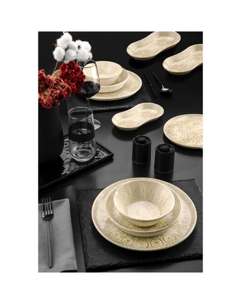 Servizio da tavola in porcellana color crema - 27 pezzi