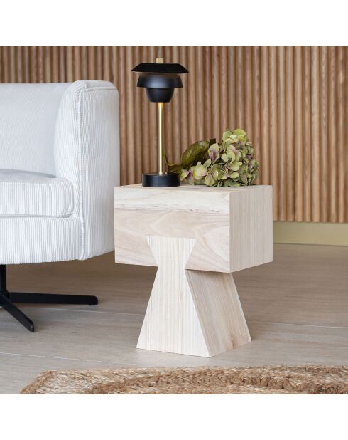 Meuble D'Appoint en Bois de Paulownia Naturel Line naturel - 35x22.5x42 cm