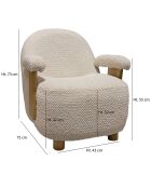 Fauteuil en Bouclette Structure en Bois Ulysse beige/naturel - 72x75x73.5cm