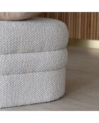 Pouf en Bouclette Structure en Bois Ulysse beige - 64x44x45 cm