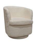 Fauteuil Pivotant Bouclette Malo écru - 73.5x73x77 cm