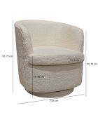 Fauteuil Pivotant Bouclette Malo écru - 73.5x73x77 cm