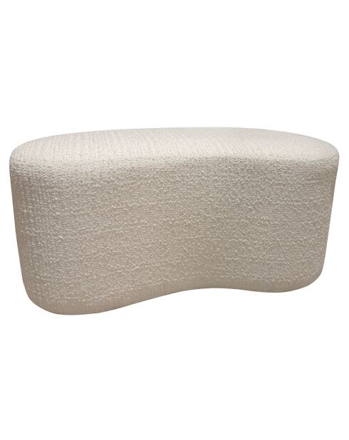 Banc Incurvé  Bouclette Sturcture Bois Malo blanc - 101x56x47cm