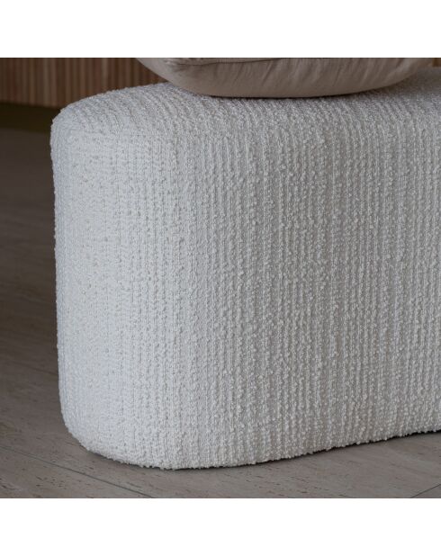 Banc Incurvé  Bouclette Sturcture Bois Malo blanc - 101x56x47cm