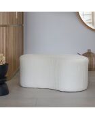 Banc Incurvé  Bouclette Sturcture Bois Malo blanc - 101x56x47cm