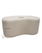 Banc Incurvé  Bouclette Sturcture Bois Malo blanc - 101x56x47cm