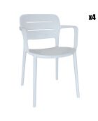 4 Fauteuils de Table en Polypropylène Sunset blancs - 52.5x53x79 cm