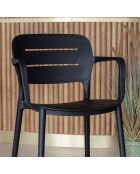 4 Fauteuils de Table en Polypropylène Sunset noirs - 52.5x53x79 cm