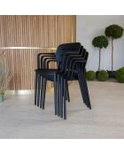 4 Fauteuils de Table en Polypropylène Sunset noirs - 52.5x53x79 cm