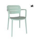 4 Fauteuils de Table en Polypropylène Sunset verts - 52.5x53x79 cm