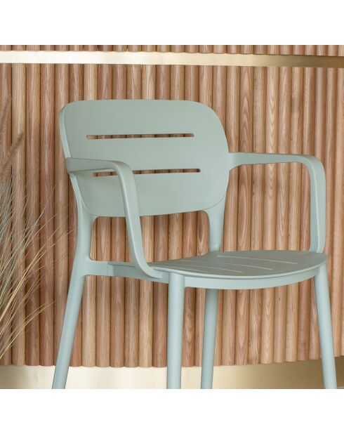 4 Fauteuils de Table en Polypropylène Sunset verts - 52.5x53x79 cm