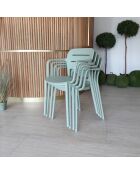 4 Fauteuils de Table en Polypropylène Sunset verts - 52.5x53x79 cm