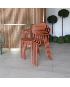 4 Fauteuils de Table en Polypropylène Sunset terracotta - 52.5x53x79 cm