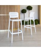 4 Chaises de Bar en Polypropylène Sunset blanches - 48x45x110 cm