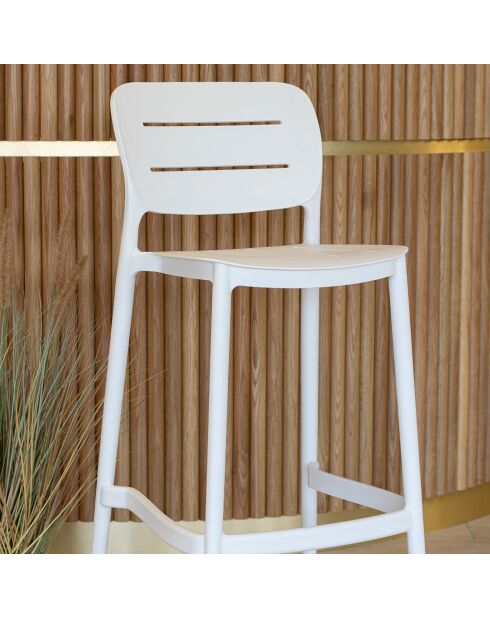 4 Chaises de Bar en Polypropylène Sunset blanches - 48x45x110 cm