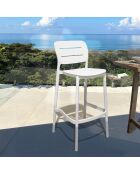 4 Chaises de Bar en Polypropylène Sunset blanches - 48x45x110 cm