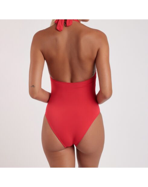 Roter einteiliger Luxus-Sport-Badeanzug