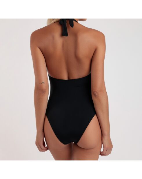 Einteiliger sportlicher Luxe-Badeanzug in Schwarz