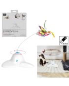 Jeu papillon interactif pour chat blanc - 20x9x16 cm