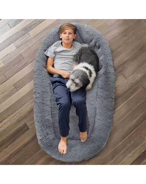 Cestino per cuscini per cani XXL grigio - 150x80x20 cm