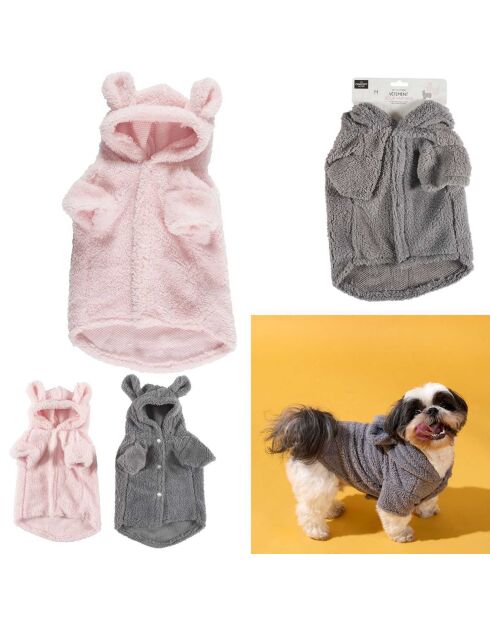 Manteau en fausse fourrure pour chien couleur aléatoire - 32x27x0.2 cm