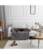 Jeté de lit pour animaux gris - 85x85x15 cm