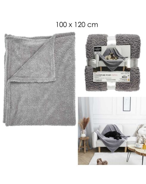 Couverture pour animaux grise-  100x120x1 cm