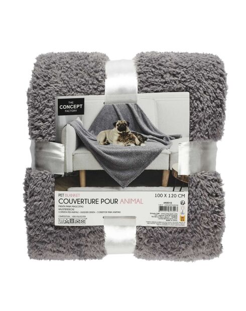 Couverture pour animaux grise-  100x120x1 cm