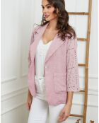 Veste en Lin & Coton Bocara rose