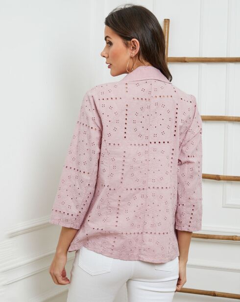 Veste en Lin & Coton Bocara rose