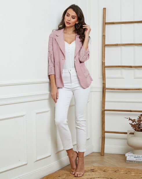 Veste en Lin & Coton Bocara rose