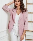 Veste en Lin & Coton Bocara rose