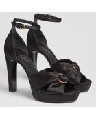 Sandales en Satin Aysha noires - Talon 11 cm