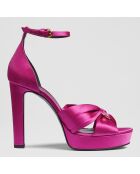 Sandales en Satin Aysha magenta - Talon 11 cm