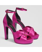 Sandales en Satin Aysha magenta - Talon 11 cm