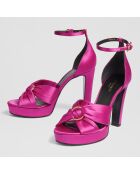 Sandales en Satin Aysha magenta - Talon 11 cm