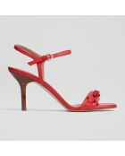 Sandales en Cuir Ivonne rouges - Talon 8.5 cm