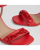 Sandales en Cuir Ivonne rouges - Talon 8.5 cm